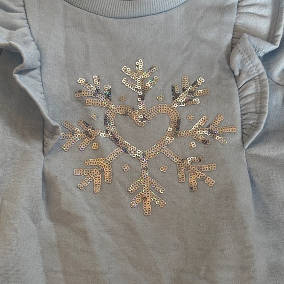 btween Light Blue Ruffle Sweatshirt with Glittery Snowflake - Picture 4 of 7